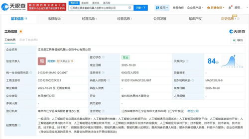 埃斯頓等企業聯手成立鼎匯具身智能機器人創新中心，注冊資本達6000萬，聚焦軟件開發